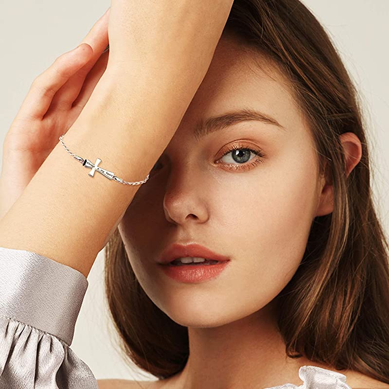 Cross Urn Bracelet Dog Paw Urn Bracelet Sterling Silver Always in My Heart Cremation Keepsake Bracelet w/ Funnel Filler