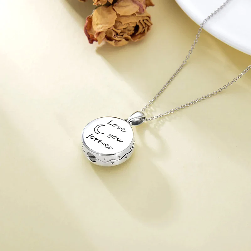 Urn Necklace for Ashes Sterling Silver Wolf Urn Pendant Cremation Jewelry Memorial Gifts for Women Men
