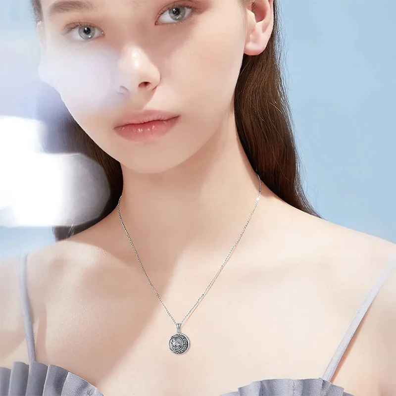 Urn Necklace for Ashes Sterling Silver Wolf Urn Pendant Cremation Jewelry Memorial Gifts for Women Men