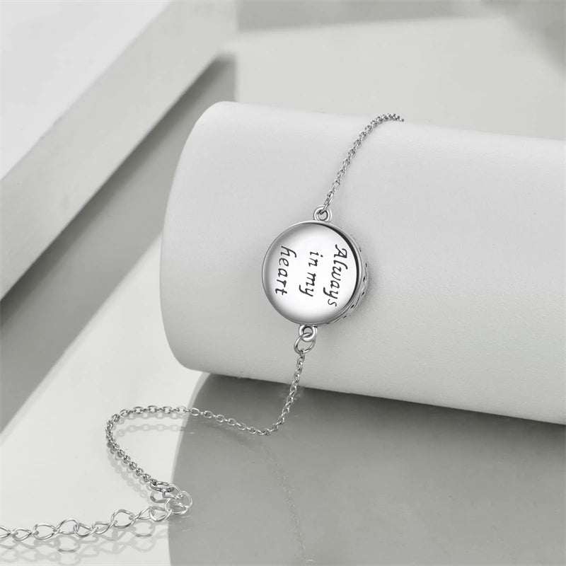 Tree of Life Urn Bracelet for Ashes 925 Sterling Silver Tree of Life Cremation Keepsake Pendant Locket Bracelet for Women Mom