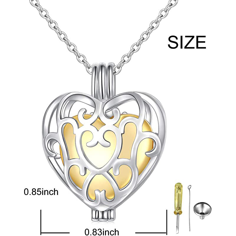 925 Sterling Silver Cremation Urn Memorial Pendant Necklace with Hollow Urn Cremation Jewelry for Ashes