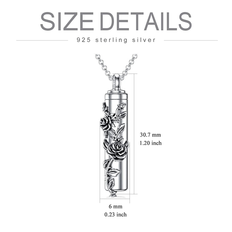 Cremation Jewelry Sterling Silver Sunflower Rose Daisy Flower Urn Necklace for Ashes Memorial Keepsake Jewelry for Women Friends