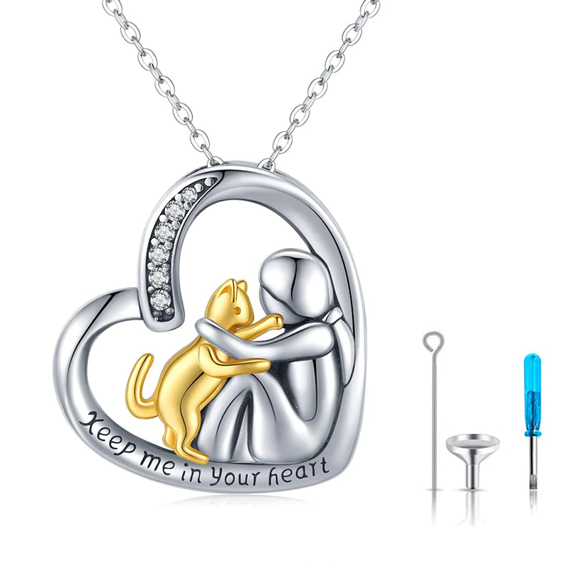 Sterling Silver Dog Urn Necklace/Ring for Ashes Dog Memorial Keepsake Cremation Jewelry Gifts for Women Dog Lovers