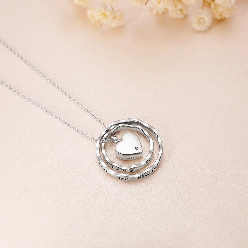 925 Sterling Silver Keepsake Jewelry Cremation Pendant Urn Necklace For Ashes You Are Always In My Heart I Love You Forever