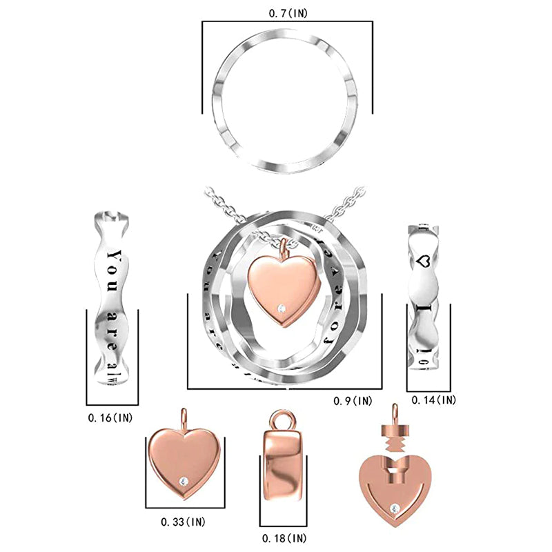 925 Sterling Silver Keepsake Jewelry Cremation Pendant Urn Necklace For Ashes You Are Always In My Heart I Love You Forever