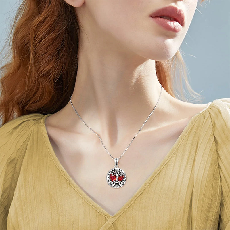 Tree of Life Urn Necklaces for Ashes Sterling Silver Abalone Shell Tree of Life Cremation Jewelry Memory Jewelry for Women Men