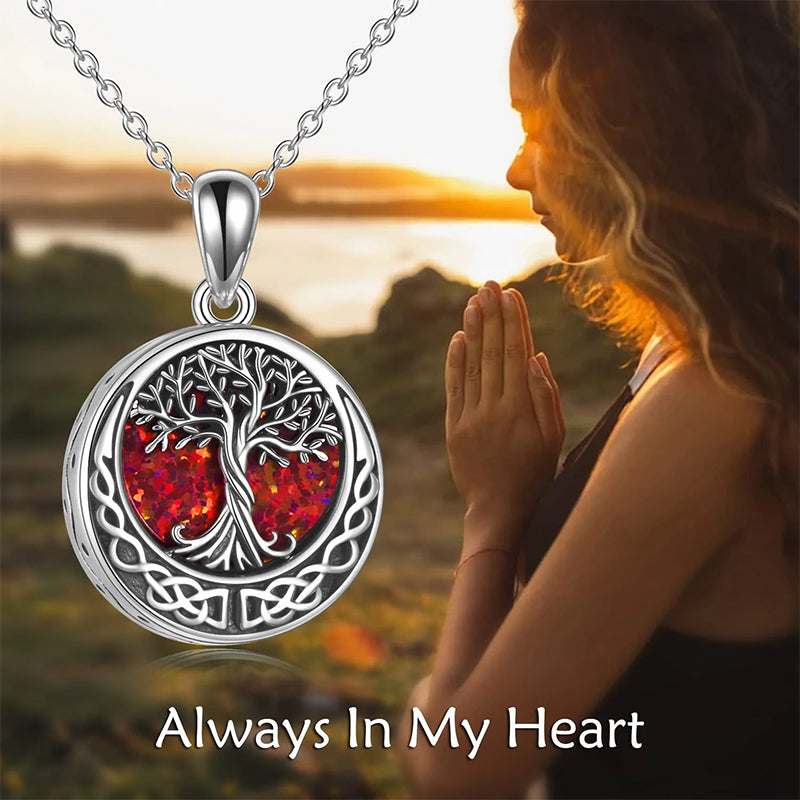 Tree of Life Urn Necklaces for Ashes Sterling Silver Abalone Shell Tree of Life Cremation Jewelry Memory Jewelry for Women Men
