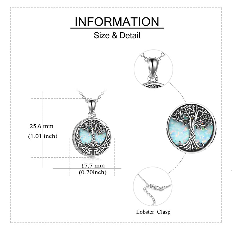 Tree of Life Urn Necklaces for Ashes Sterling Silver Abalone Shell Tree of Life Cremation Jewelry Memory Jewelry for Women Men