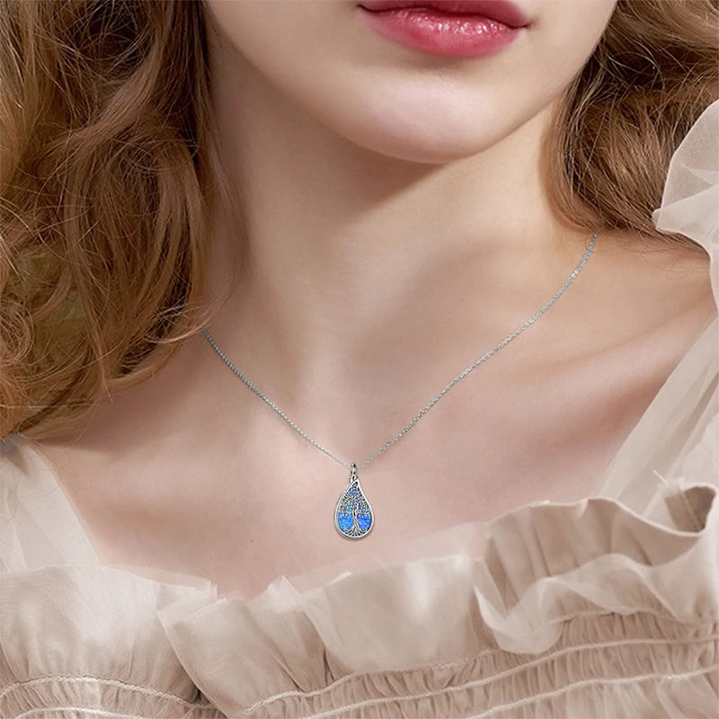 Tree of Life Urn Necklaces for Ashes Sterling Silver Abalone Shell Tree of Life Cremation Jewelry Memory Jewelry for Women Men