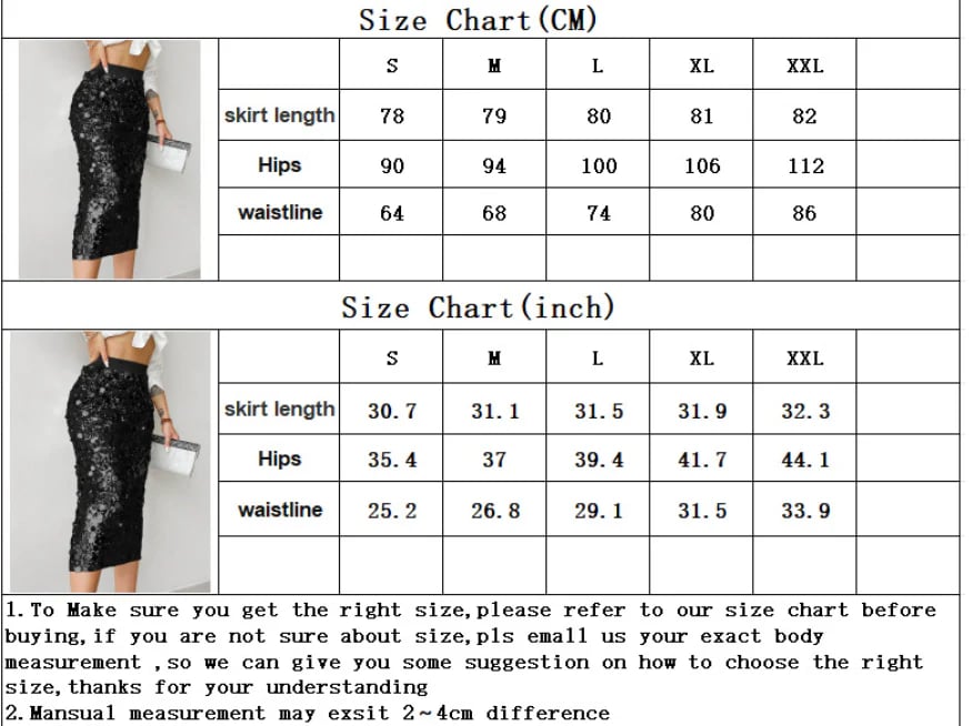 👍✨Women's Glitter Sequins Midi Skirt