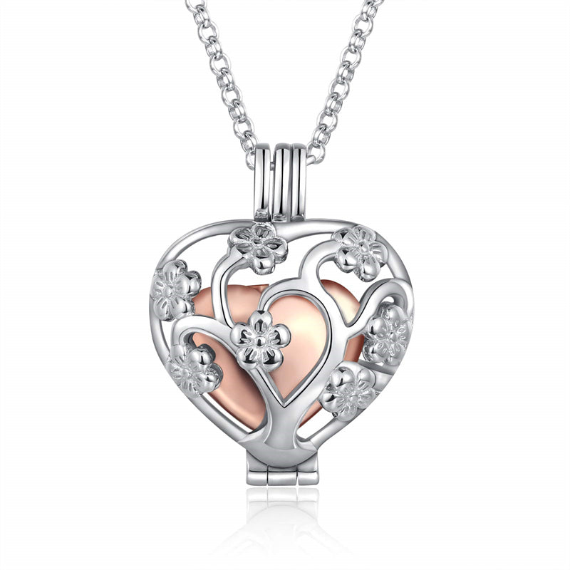 925 Sterling Silver Cremation Urn Memorial Pendant Necklace with Hollow Urn Cremation Jewelry for Ashes