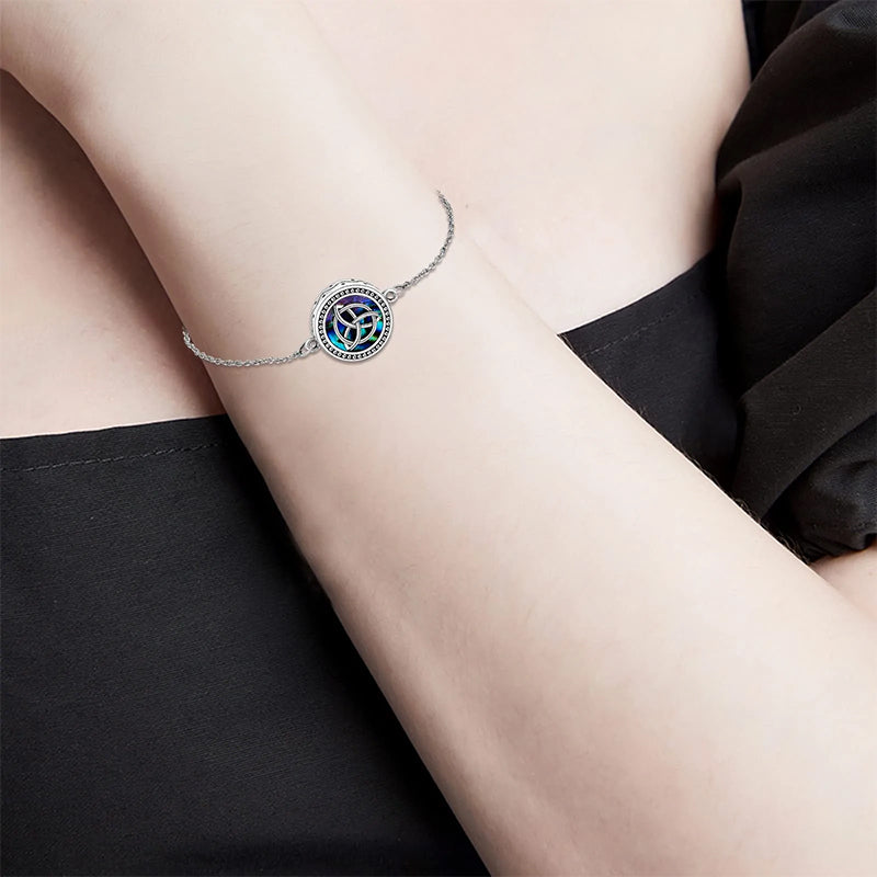 Celtic Knot Urn Bracelet for Ashes 925 Sterling Silver Cremation Keepsake Pendant Locket Bracelet for Women Mom