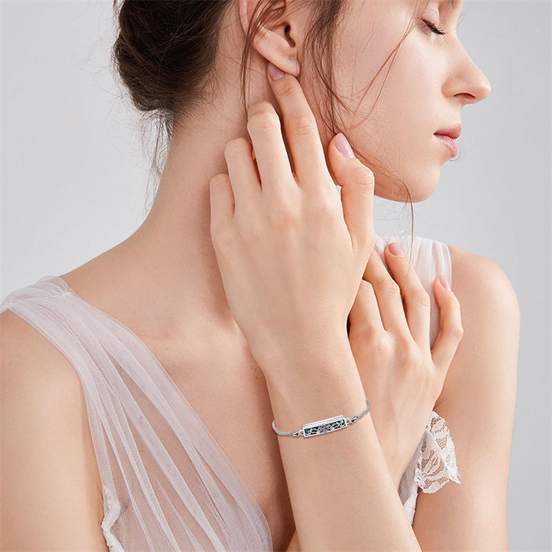 Urn Bracelet for Ashes 925 Sterling Silver Abalone Shell Hummingbird Dragonfly Butterfly Cremation Jewelry for Ashes Keepsake