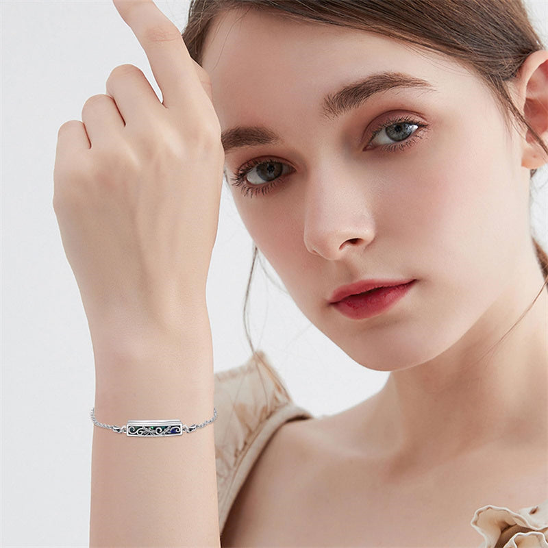 Urn Bracelet for Ashes 925 Sterling Silver Abalone Shell Hummingbird Dragonfly Butterfly Cremation Jewelry for Ashes Keepsake