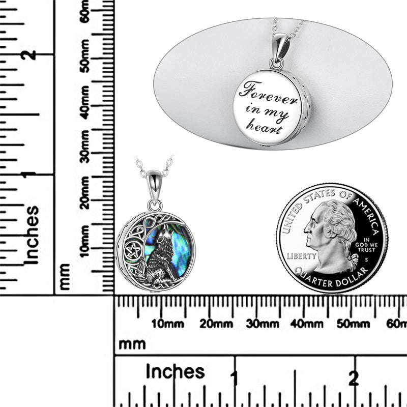 Urn Necklace for Ashes Sterling Silver Wolf Urn Pendant Cremation Jewelry Memorial Gifts for Women Men
