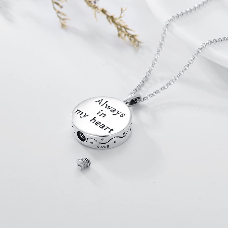 Tree of Life Urn Necklaces for Ashes Sterling Silver Abalone Shell Tree of Life Cremation Jewelry Memory Jewelry for Women Men