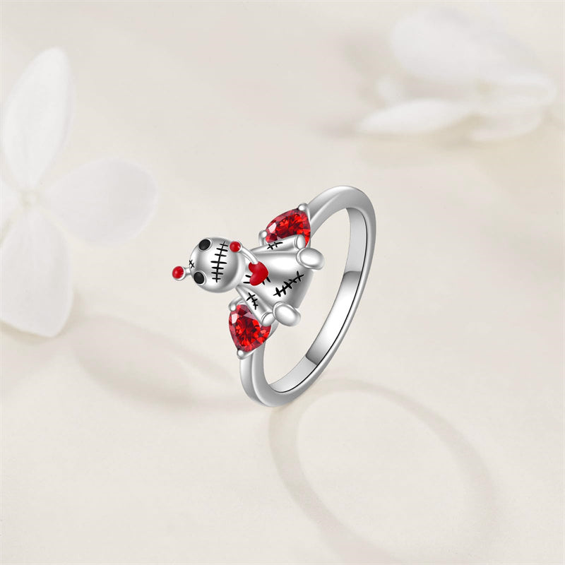 Voodoo Ring Sterling Silver Witch Voodoo Ring Gothic Jewelry Goth Gifts for Women Girls