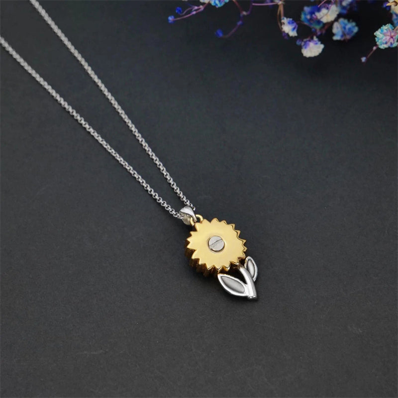 925 Sterling Silver Sunflower Daisy Urn Necklace Keepsake Ashes Cremation Hair Memorial Jewelry