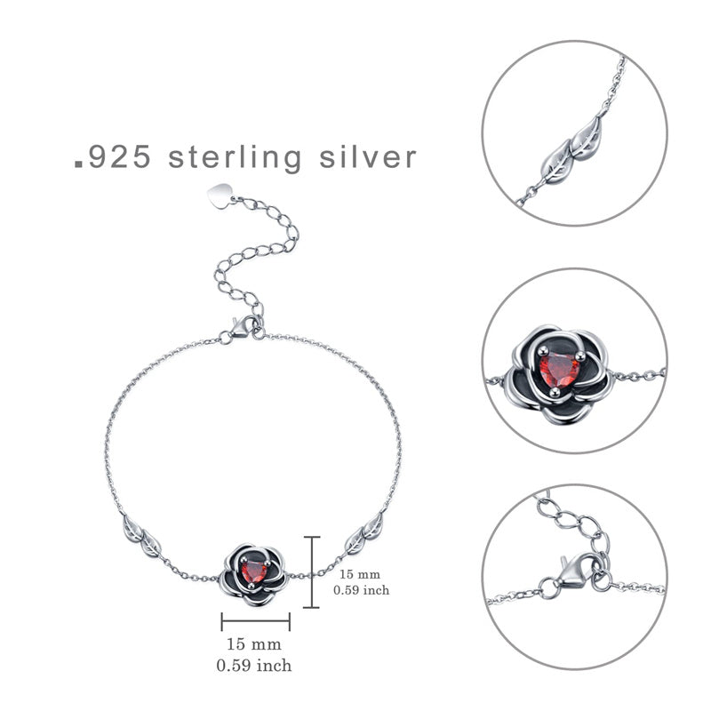 Rose Urn Bracelet 925 Sterling Silver Flower Cremation Urn Bracelet for Ashes Memorial Jewelry Gift for Women