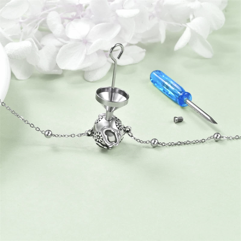 Butterfly Urn Bracelet for Ashes for Women Sterling Silver Cremation Butterfly Jewelry for Women Heart Urn