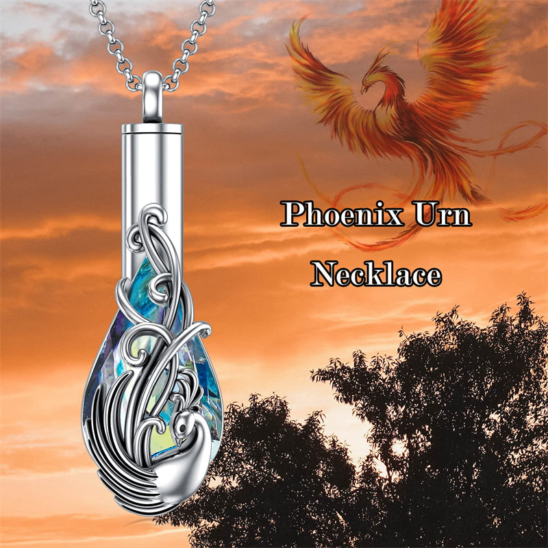 Sterling Silver Rose/Butterfly/Sunflower Flower Cremation Necklace For Ashes,Crystal Urn Necklace For Ashes For Women Memorial Jewelry