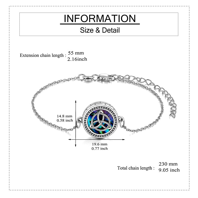 Celtic Knot Urn Bracelet for Ashes 925 Sterling Silver Cremation Keepsake Pendant Locket Bracelet for Women Mom