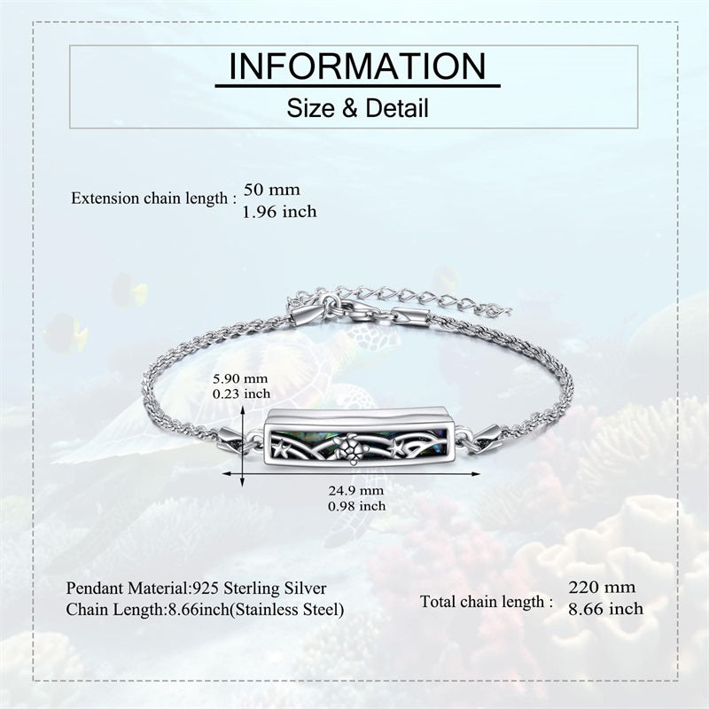 Urn Bracelet for Ashes 925 Sterling Silver Abalone Shell Hummingbird Dragonfly Butterfly Cremation Jewelry for Ashes Keepsake