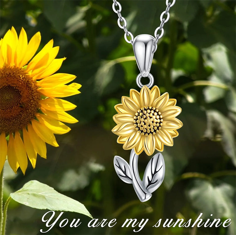 925 Sterling Silver Sunflower Daisy Urn Necklace Keepsake Ashes Cremation Hair Memorial Jewelry