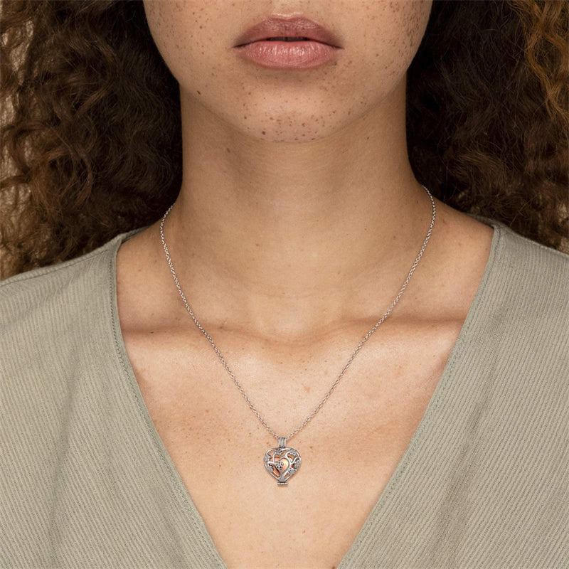 925 Sterling Silver Cremation Urn Memorial Pendant Necklace with Hollow Urn Cremation Jewelry for Ashes