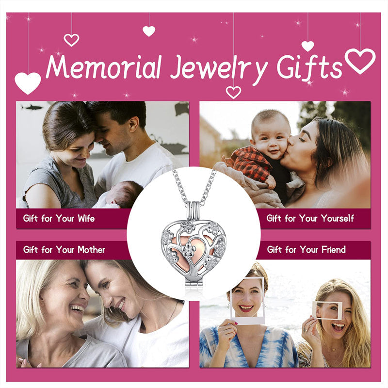 925 Sterling Silver Cremation Urn Memorial Pendant Necklace with Hollow Urn Cremation Jewelry for Ashes