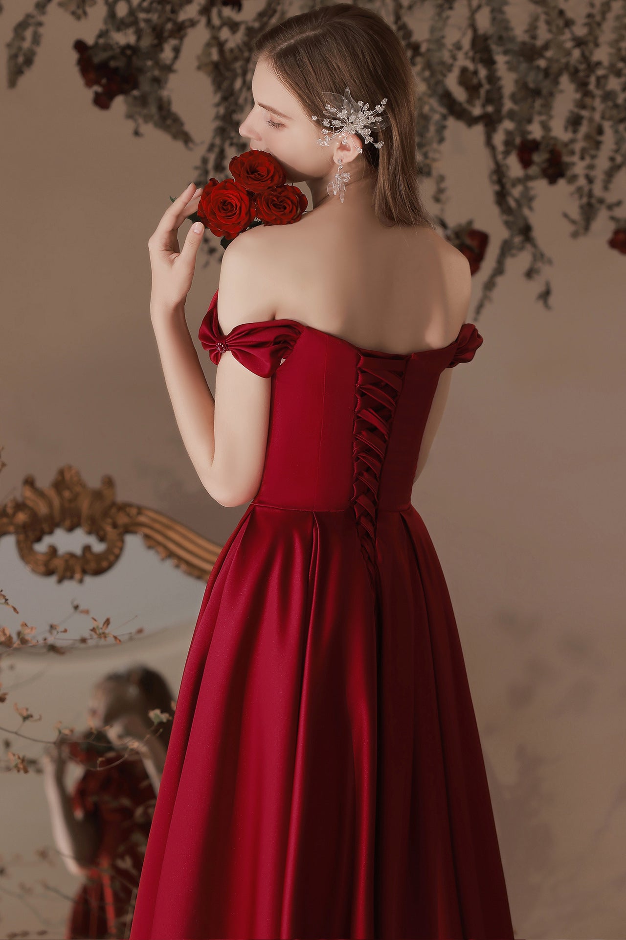 anyfreebie™-Wine red evening dress