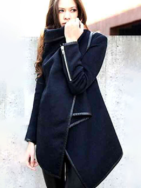 anyfreebie™-Original Asymmetric Split-Joint High-Neck Woolen Coat