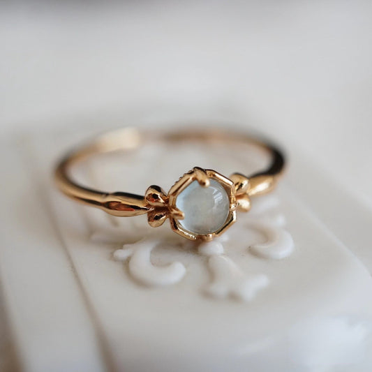 Natural Aquamarine Vintage Ring Anniversary Birthday Gift For Her