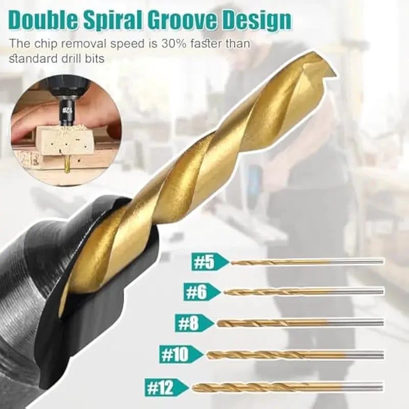 🔥Last Day 49% OFF - 🛠️5PCS Countersink Drill Bit Set – ✨Precision Drilling for Perfect Screw Holes