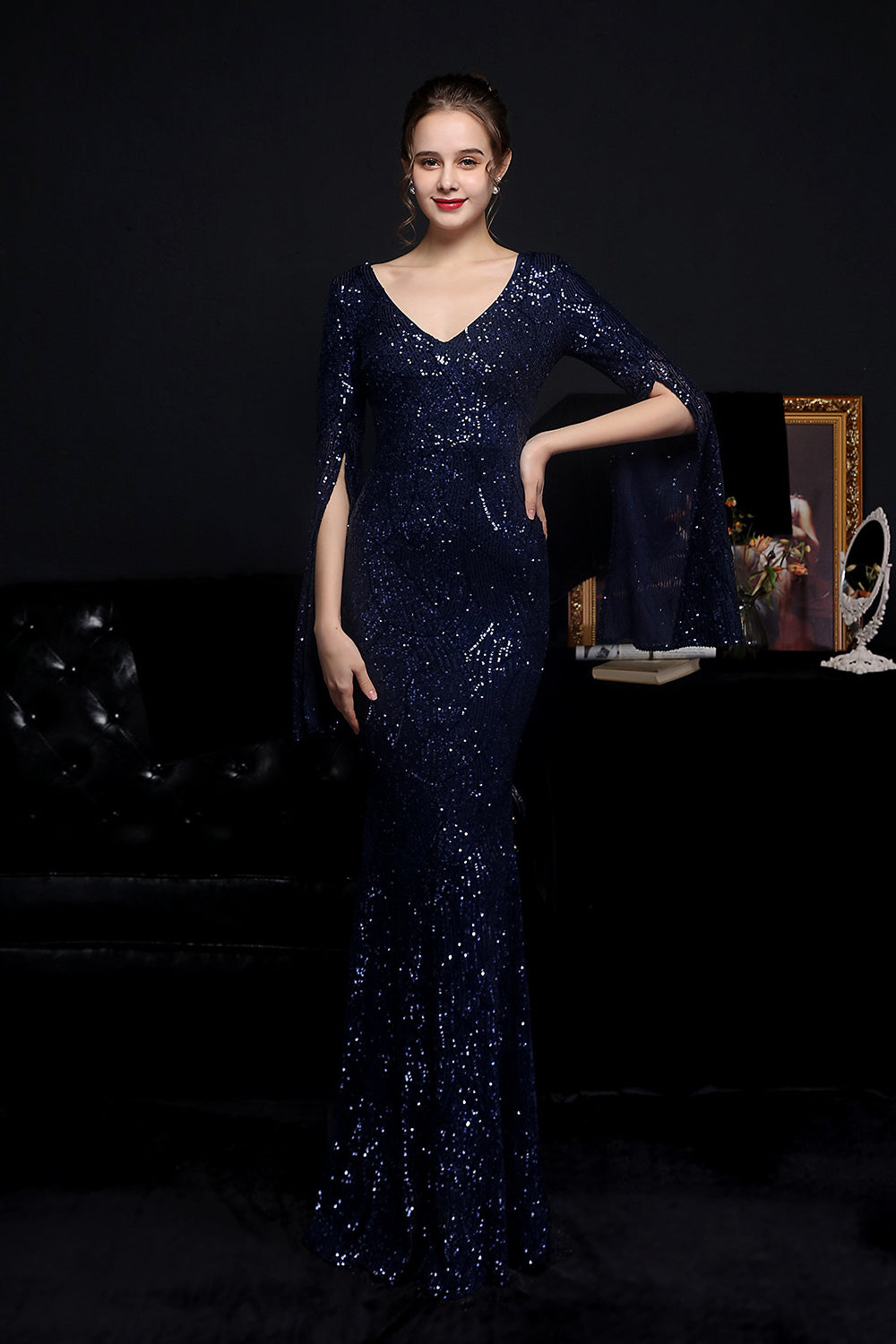 anyfreebie™-Sequined long banquet slim fishtail elegant lady evening dress