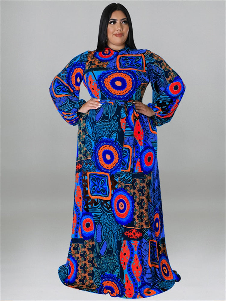 anyfreebie™-Wmstar Plus Size Party Dresses for Women Fall Clothes  Long Sleeve Printed  Africa Maxi Long Dress New Wholesale Dropshipping