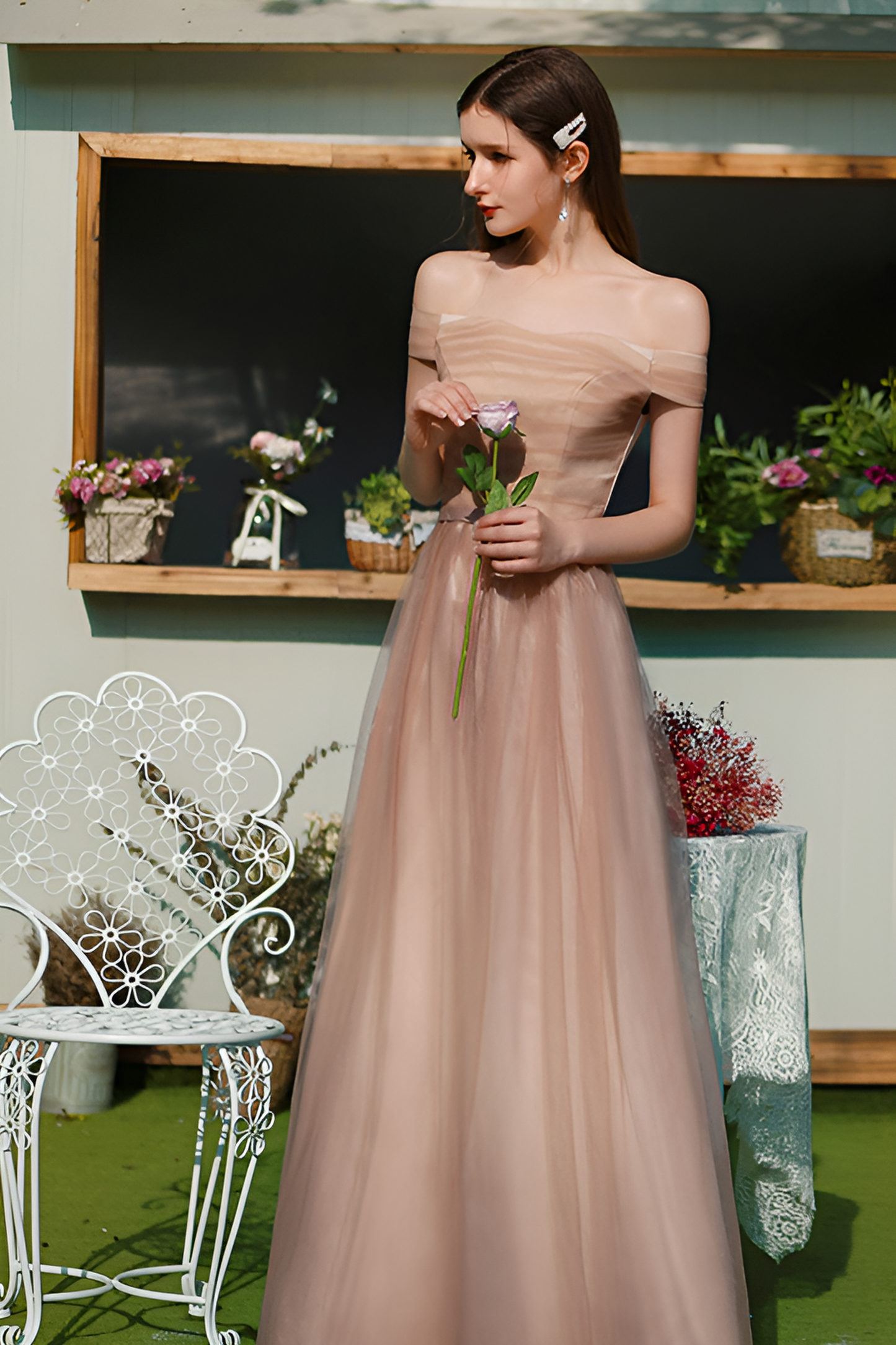 anyfreebie™-Stunning Mesh Bridesmaid Dress