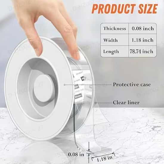 ✨Extra Large Double Sided Tape  , Clear & Tough Nano Tape, Multipurpose Mounting Tape