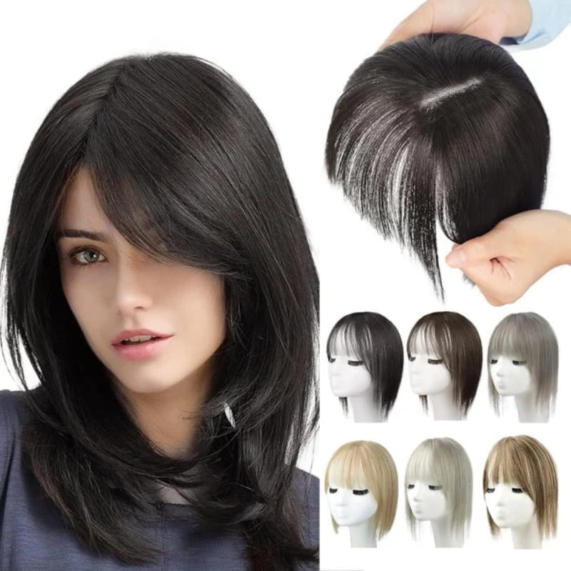 🔥Flash Sale🔥Natural Hair Toppers with Bangs for Women🛒