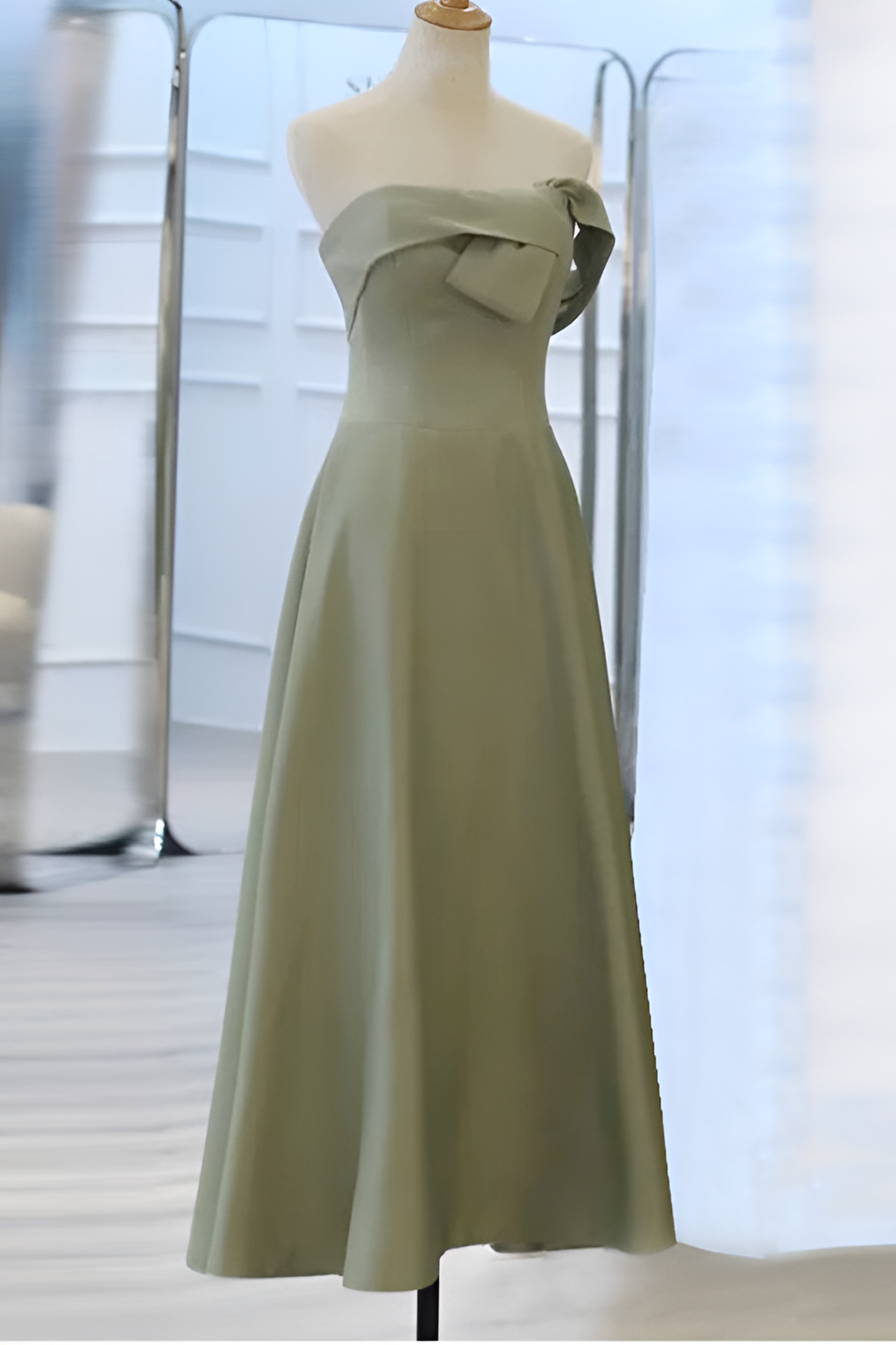 anyfreebie™-Satin bridesmaid dress new green dress