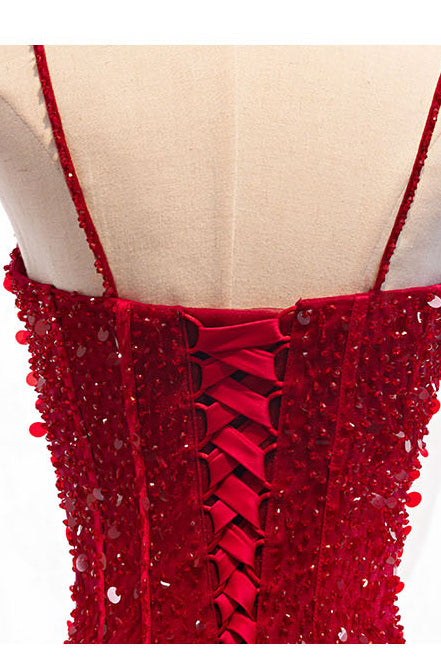 anyfreebie™-Red strap banquet evening dress