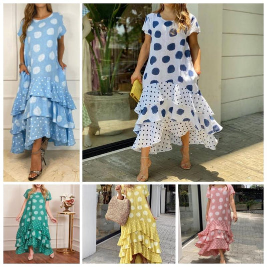 anyfreebie™-Polka Dot Printed Swing Long Dress