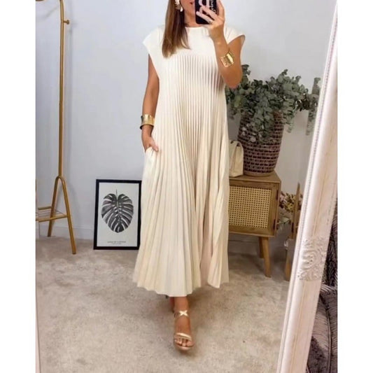 anyfreebie™-Fashion Sleeveless Long Pleated Dress