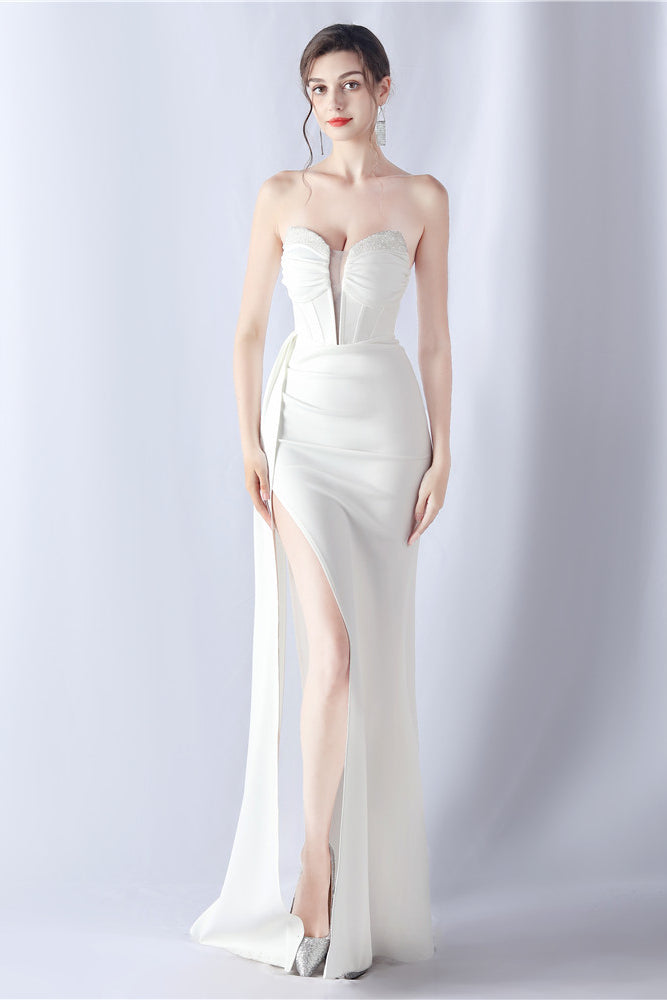 anyfreebie™-Shaped herringbone waist evening dress