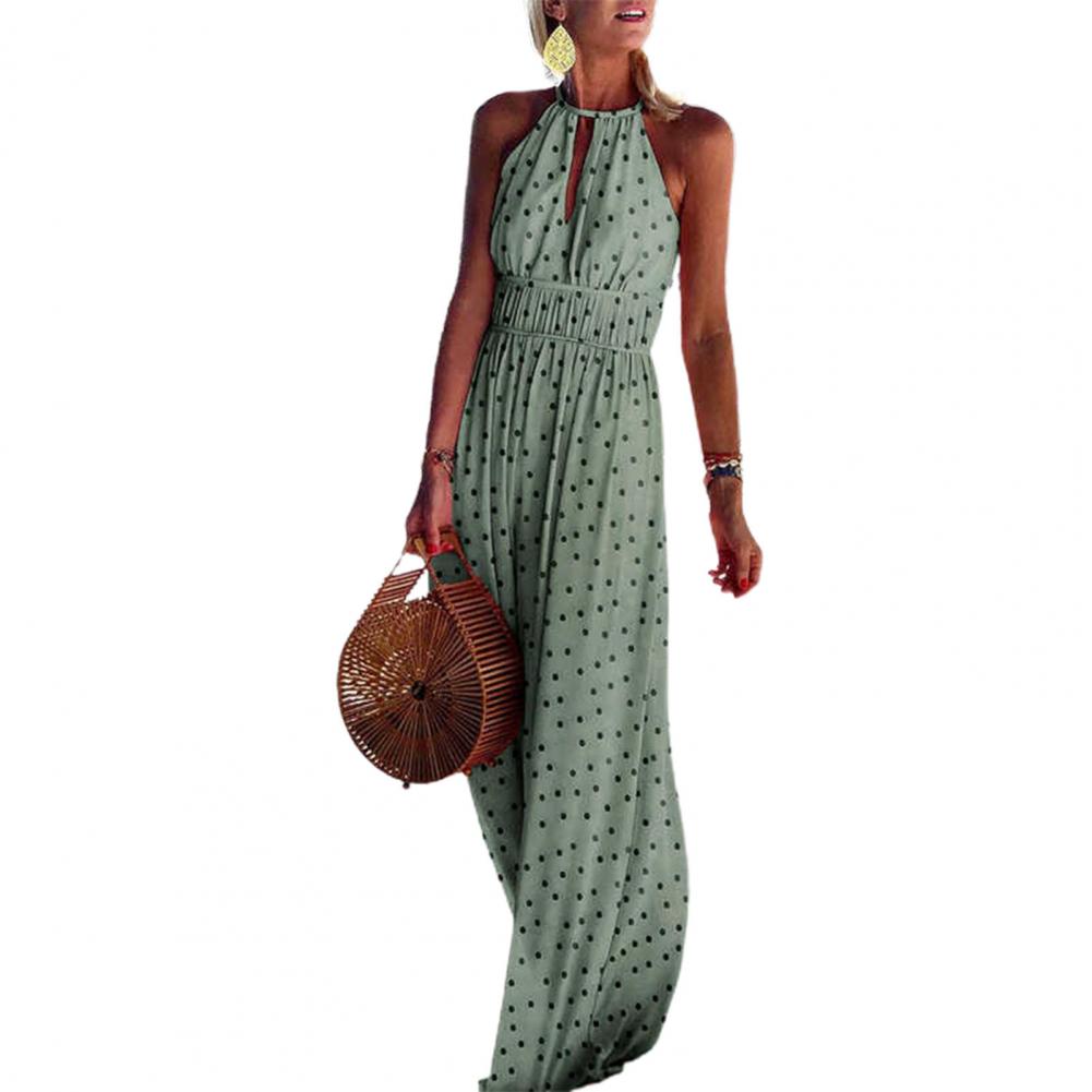 anyfreebie™-Summer Boho Floral Print Long Party Dress Women Elegant Halter Sleeveless Maxi Dress Spring Backless Hollow Out Dresses