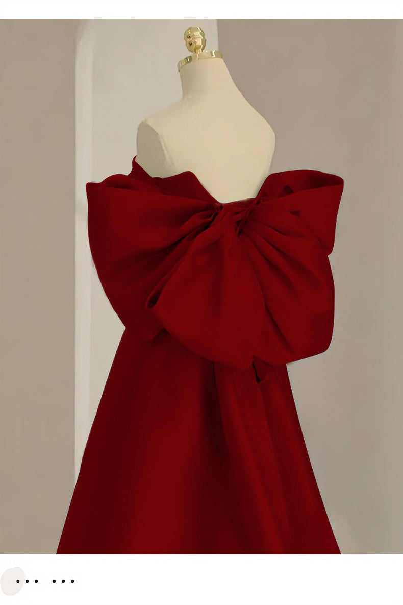 anyfreebie™-red bow evening dress