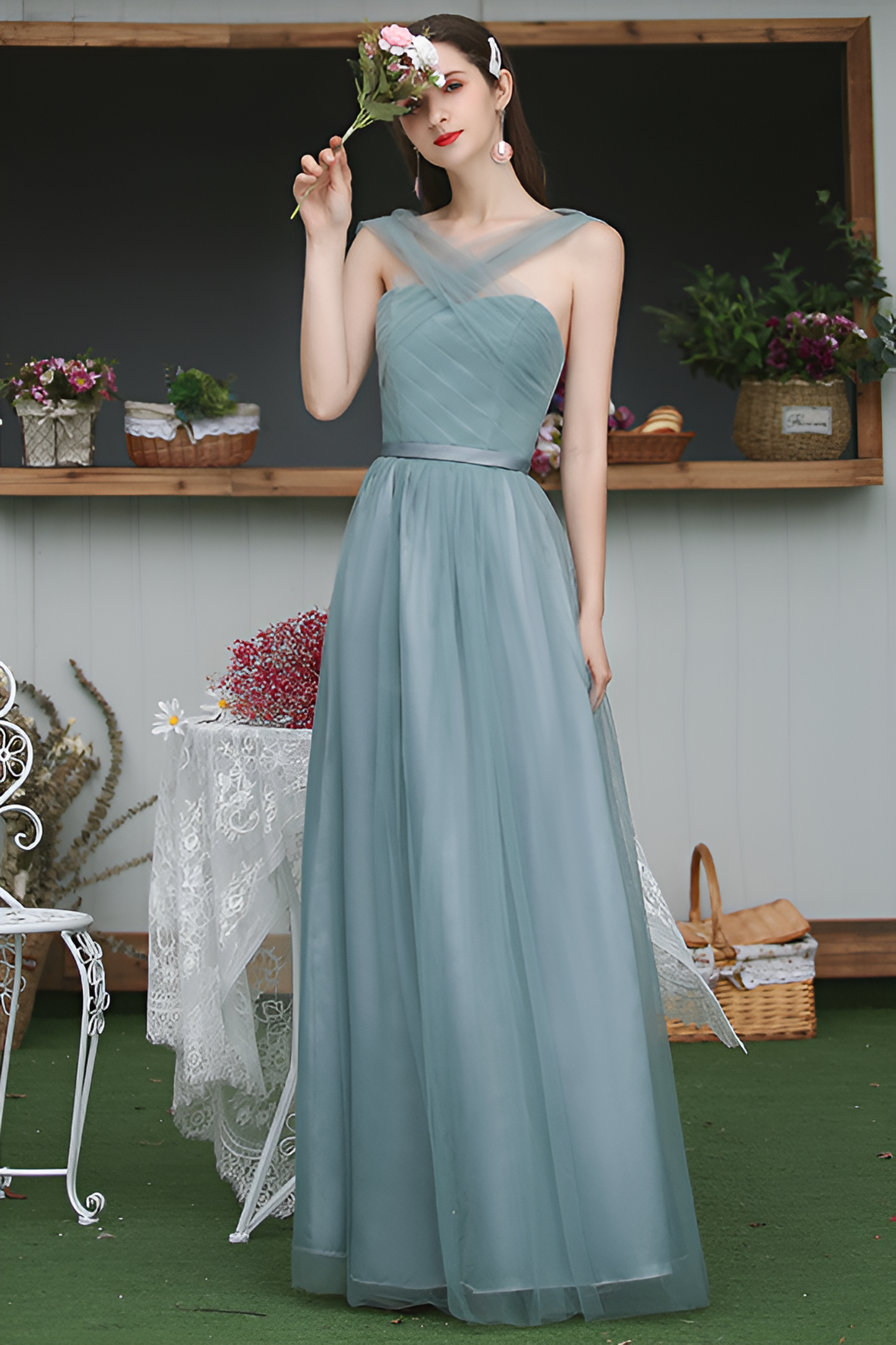 anyfreebie™-Flattering Mesh Bridesmaid Dress