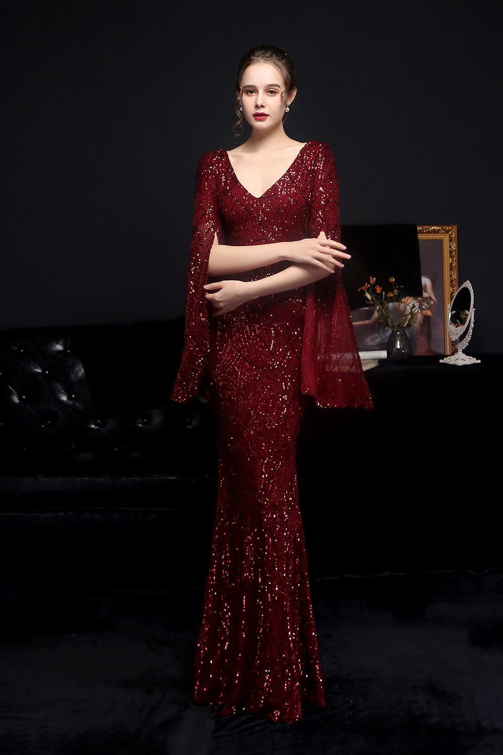 anyfreebie™-Sequined long banquet slim fishtail elegant lady evening dress