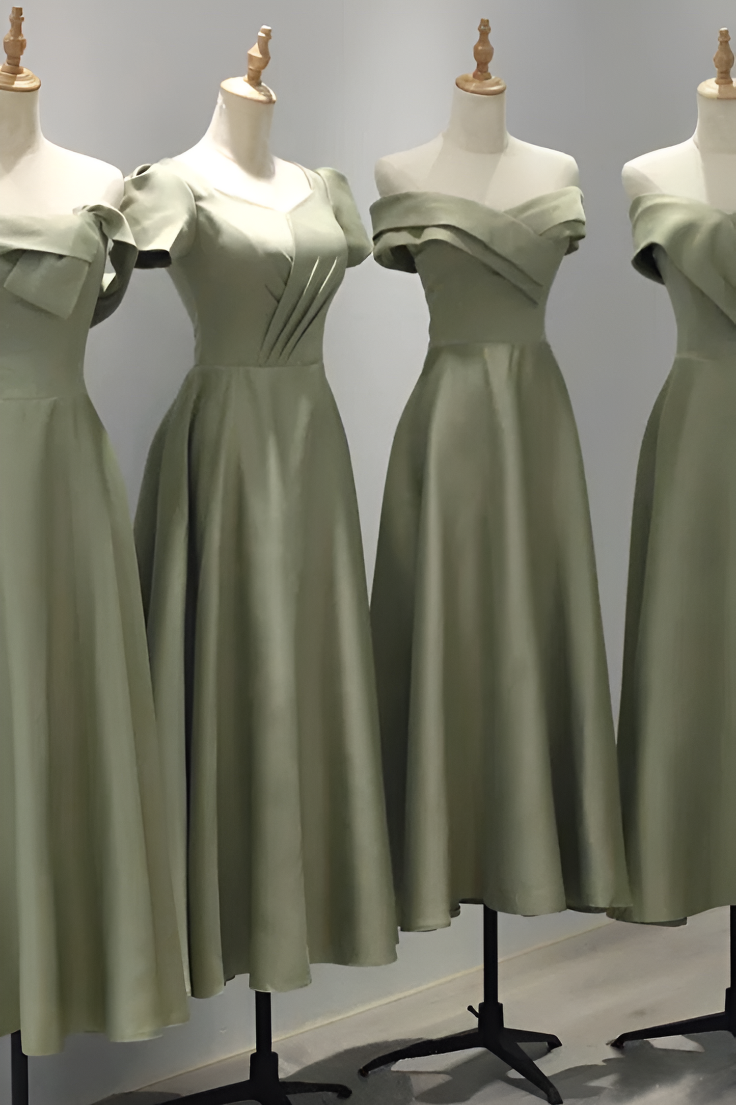 anyfreebie™-Satin bridesmaid dress new green dress