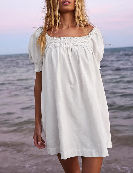 Women's Summer A-Line Mini Dress With Pockets